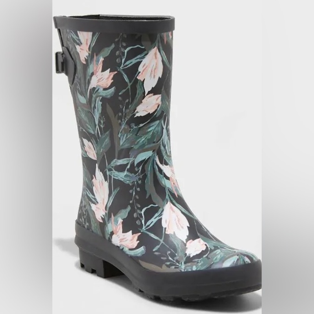 Women's Vicki Mid Calf Rubber Rain Boots - A New Day™ - Size 6